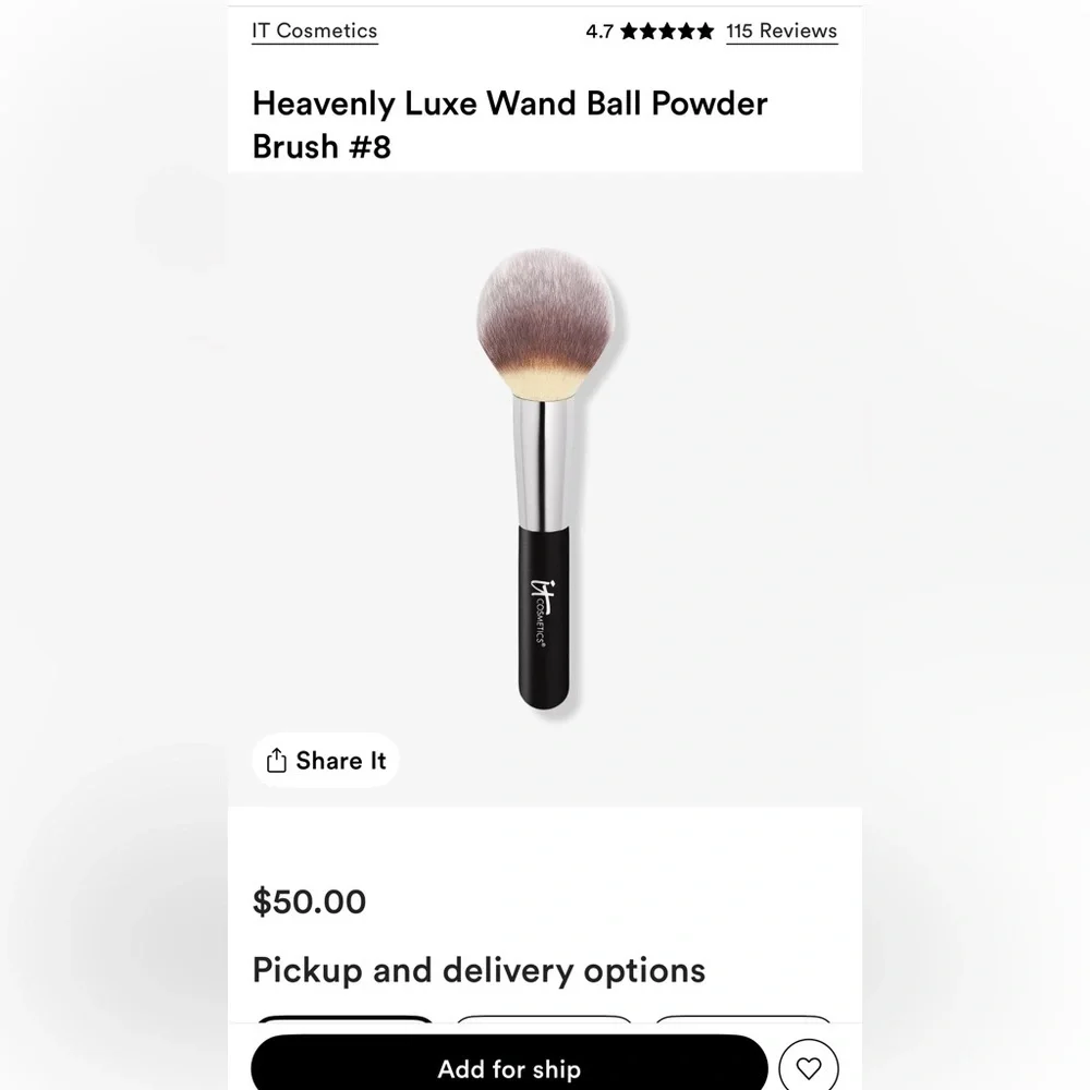 It cosmetics Heavenly Luxe Wand Ball Powder Brush #8 New never opened retail $50